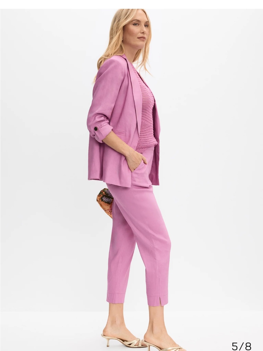 Melanie lyne Cropped linen blend Ankle suit - Picture 5 of 12